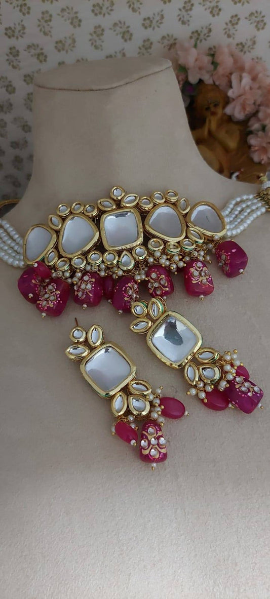 Indian Choker necklace| Hevay Kundan Choker | Bridal Choker | Indian Kundan jewellery | Gold Plated Jewelry | Bridal Kundan Jewelry