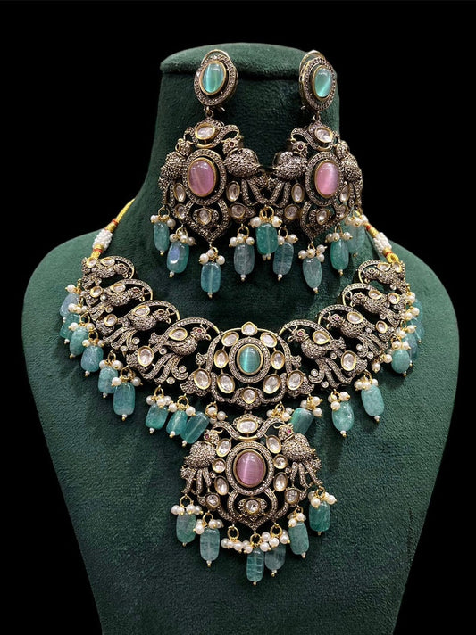 KIARA Advani Exclusive American DIAMOND Choker NECKLACE Set With Earring & Maangtikka Combo Designer Bridal Necklace Fashion Jewellery,